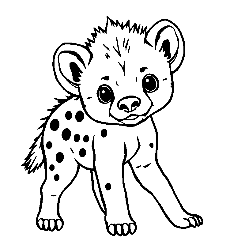 Cute baby hyena coloring page