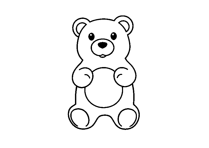 Playful gummy bear coloring page