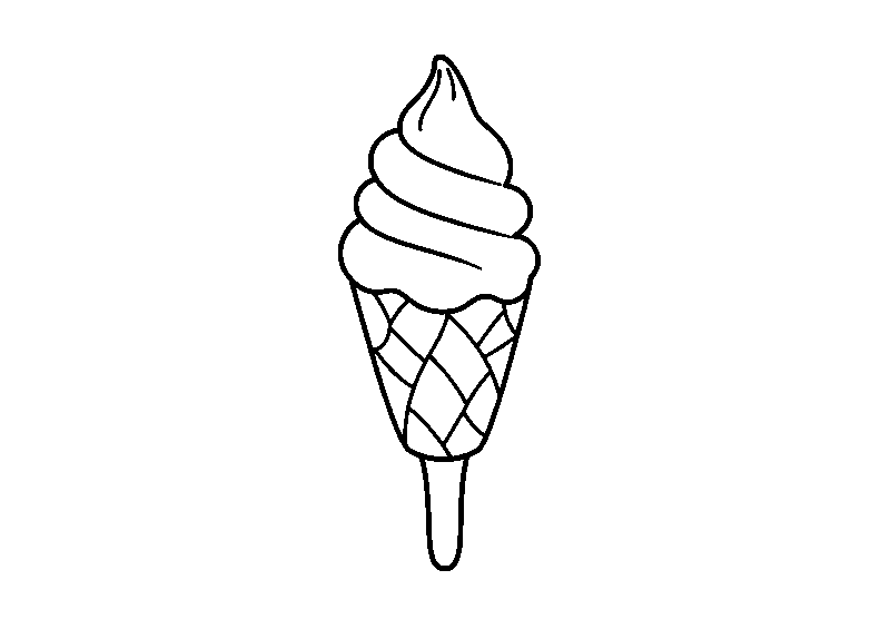 Summer ice cream doodle coloring page
