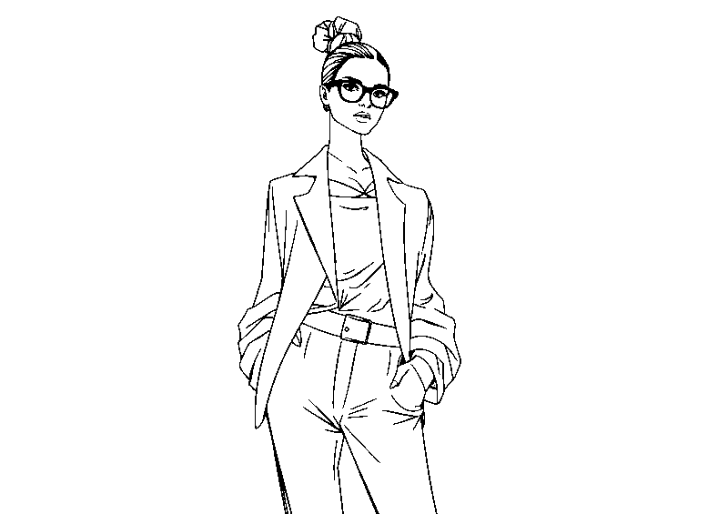 Modella di alta moda disegno da colorare