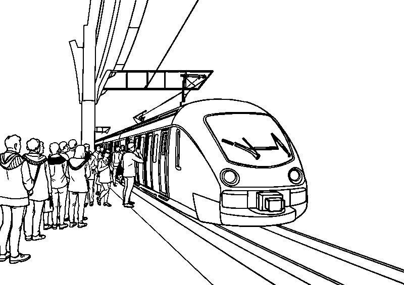 Treno veloce in arrivo a parigi disegno da colorare