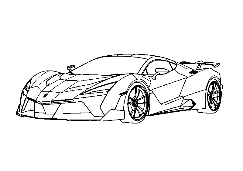 Lykan hypercar on road coloring page