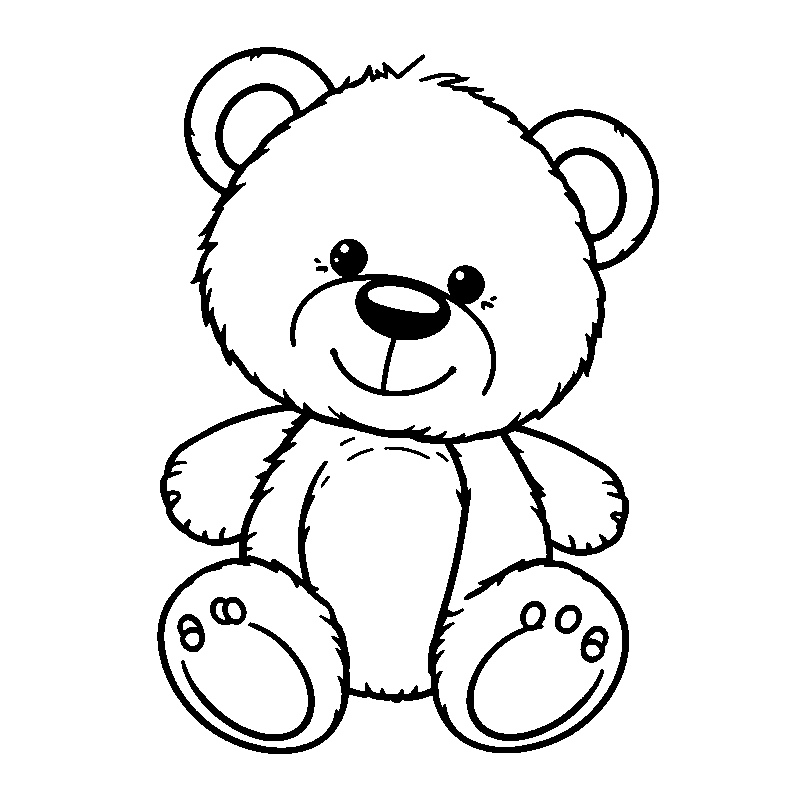 Teddy sorridente e carino disegno da colorare