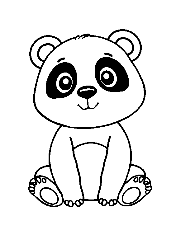 Cute panda with bamboo coloring page